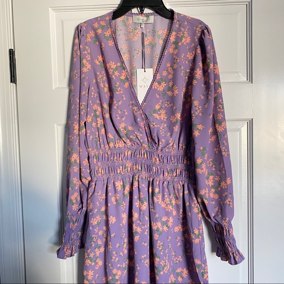 ⭐️ WAYF Delancy Smocked Waist Mini Dress - Picture 1 of 10